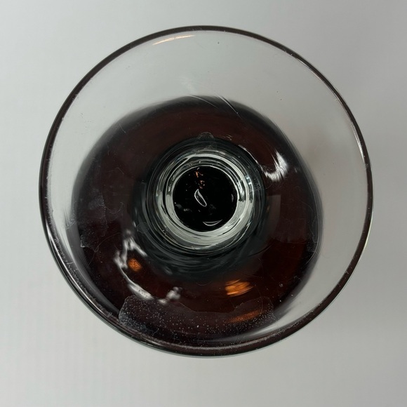 Vintage Empoli Italian Art Glass Optic Vase Amber Clear Twisted Pedestal 10" - Picture 3 of 6